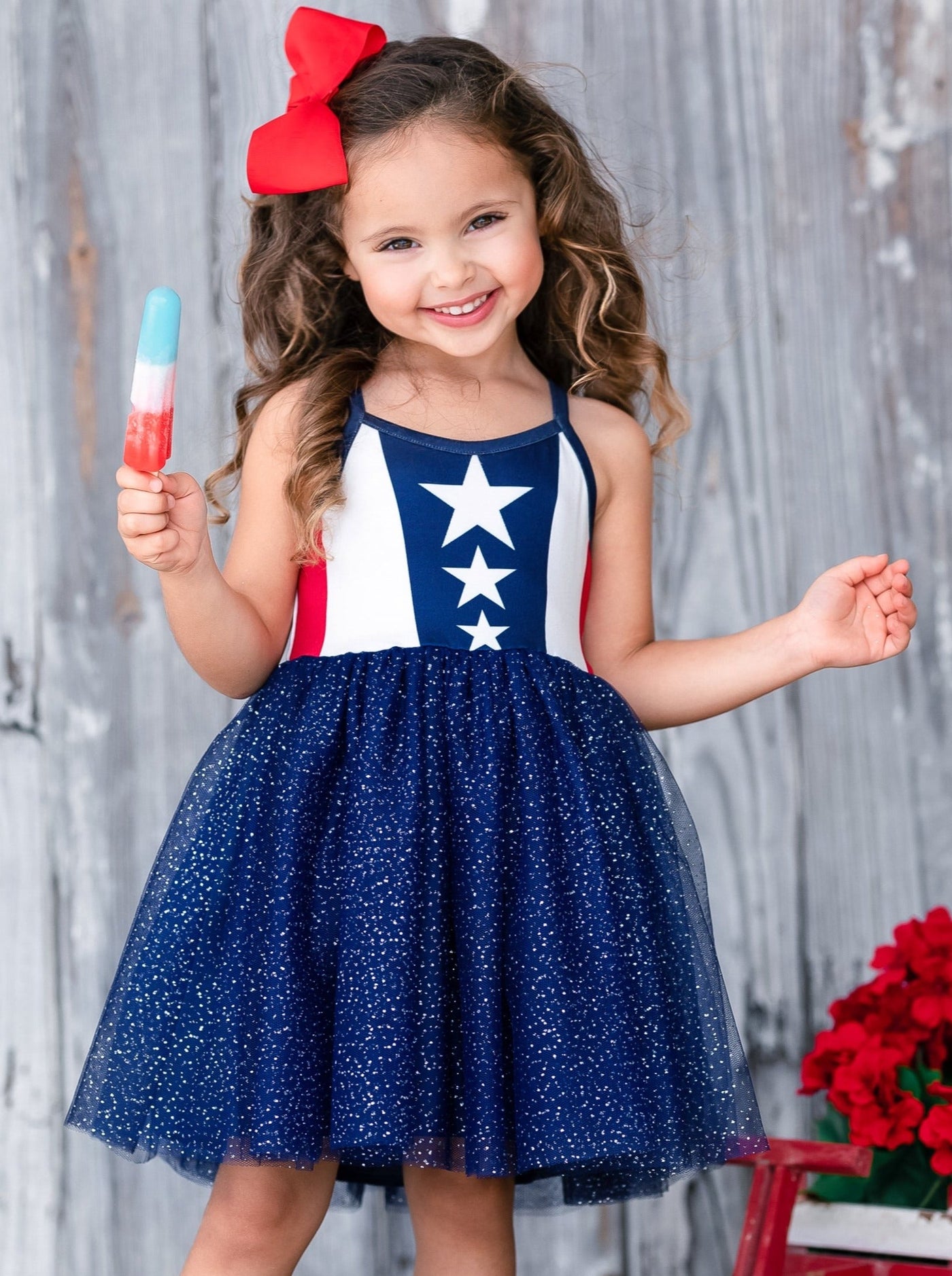 Girls 4th of July Dresses | Star Spangled Glitter Tulle Tutu Dress