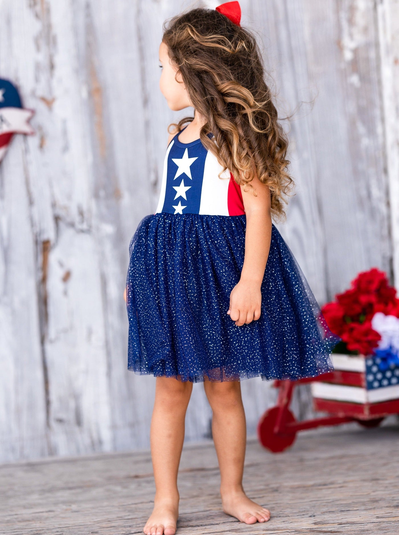 Girls 4th of July Dresses | Star Spangled Glitter Tulle Tutu Dress