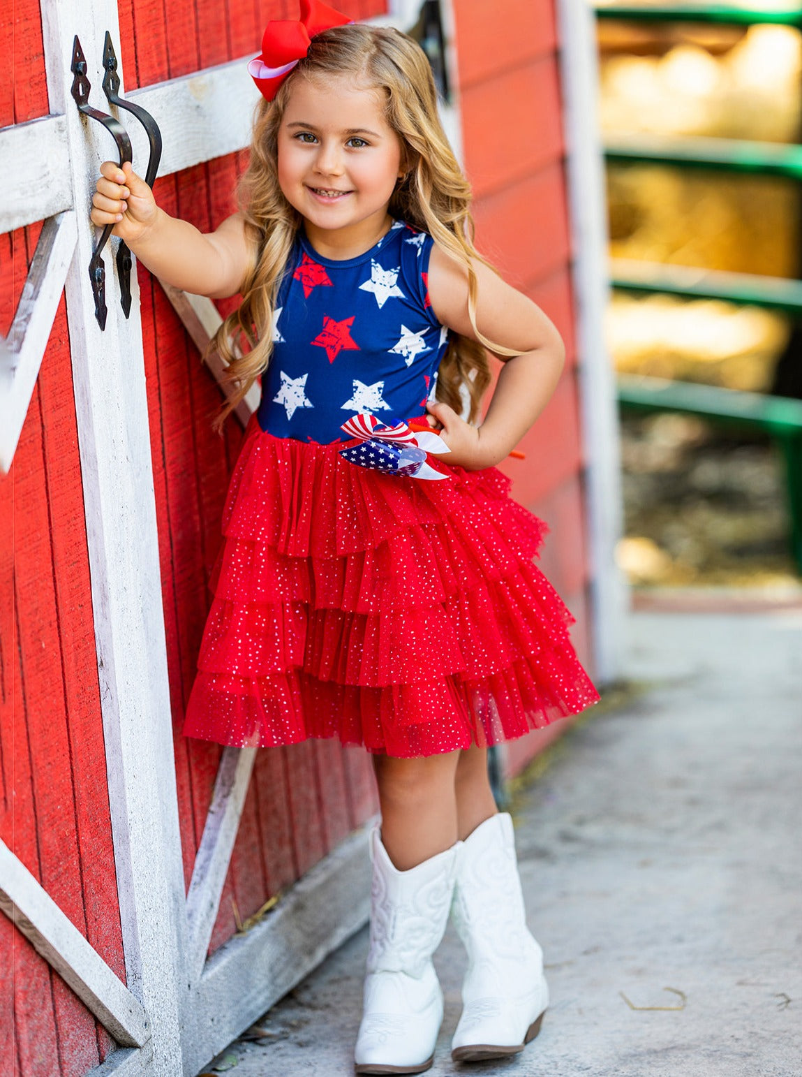 Girls 4th Of July Dresses | Sleeveless Tiered Sparkle Tutu Dress