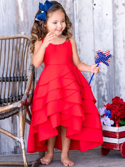 Girls Pretty Petal Tiered Ruffle Dress - Mia Belle Girls