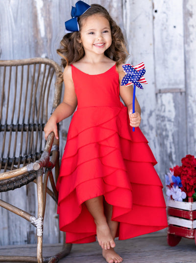 Girls Pretty Petal Tiered Ruffle Dress - Mia Belle Girls