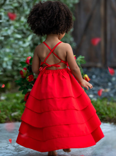 Girls Pretty Petal Tiered Ruffle Dress - Mia Belle Girls