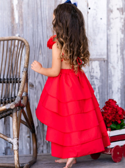 Girls Pretty Petal Tiered Ruffle Dress - Mia Belle Girls