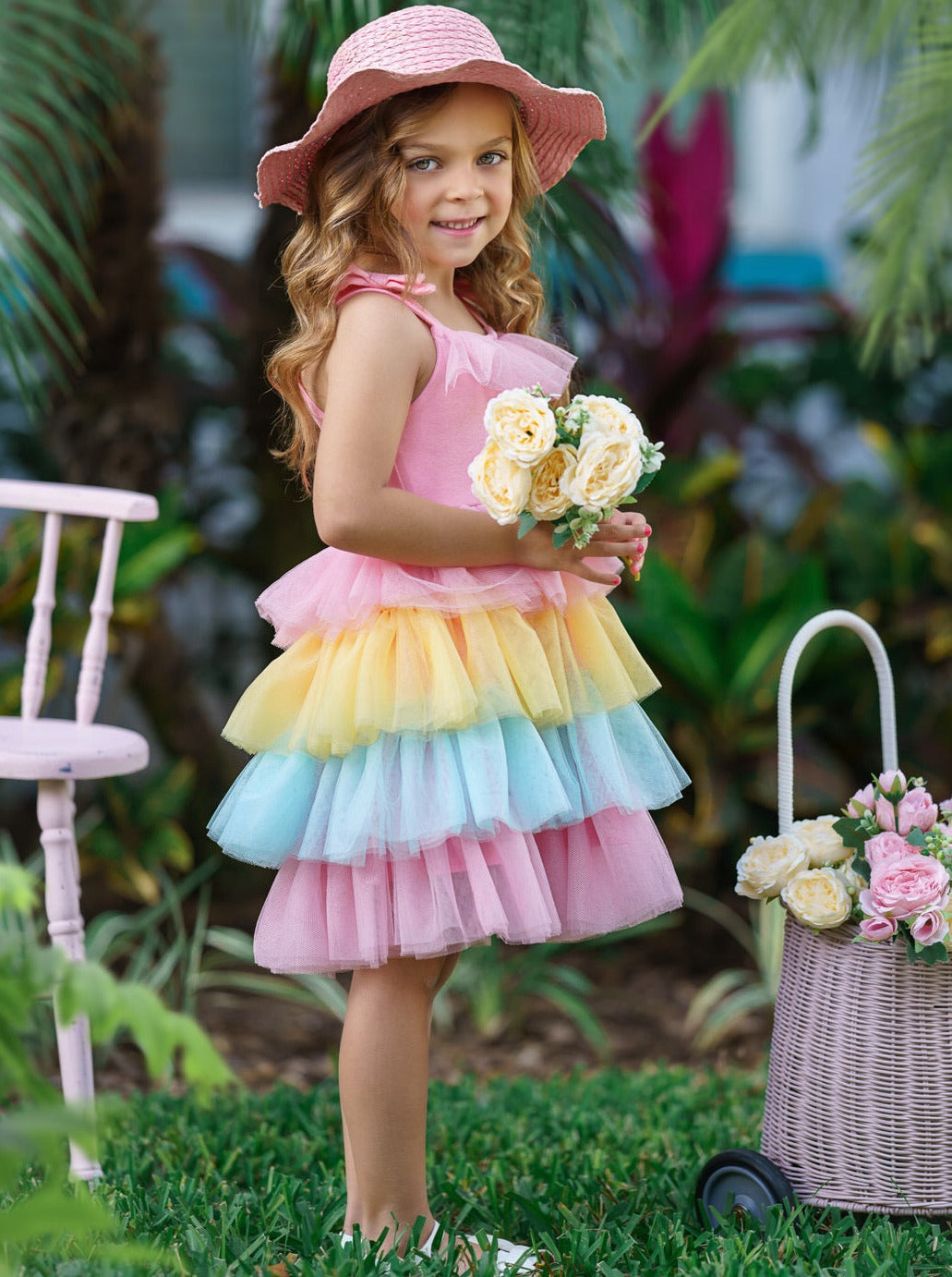 Cute Spring Toddler Outfits | Sleeveless Pastel Tulle Palette Dress
