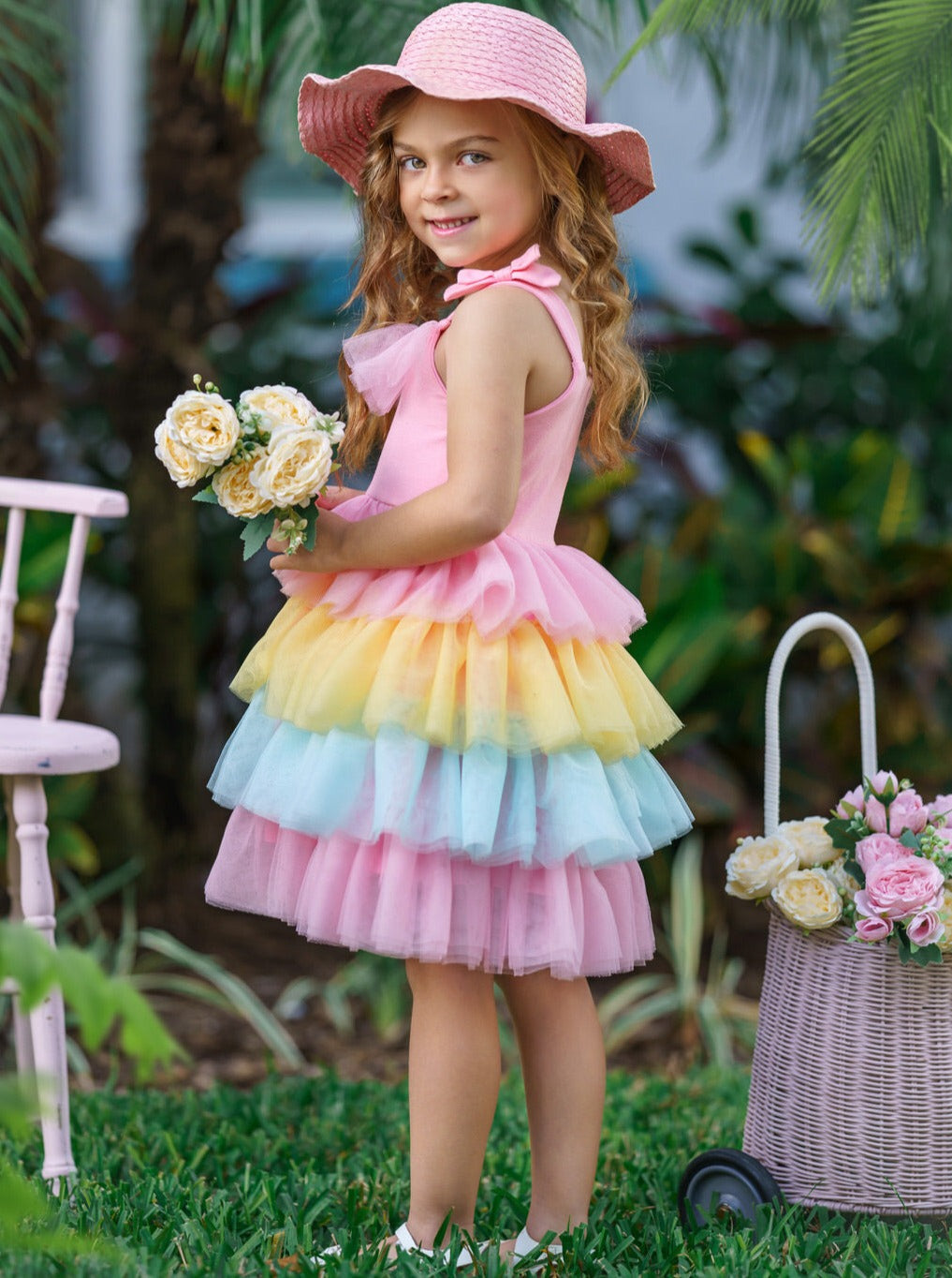 Cute Spring Toddler Outfits | Sleeveless Pastel Tulle Palette Dress