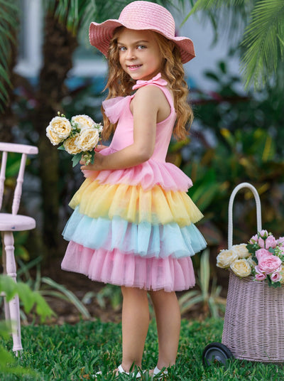 Cute Spring Toddler Outfits | Sleeveless Pastel Tulle Palette Dress