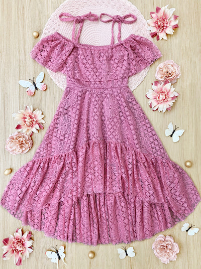 Pretty Like A Peony Cold Shoulder Maxi Sundress - Mia Belle Girls