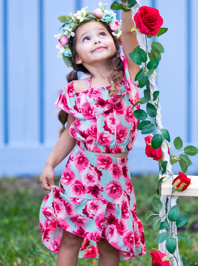 Ok Bloomer Ruffle Hi-Lo Skirt Set