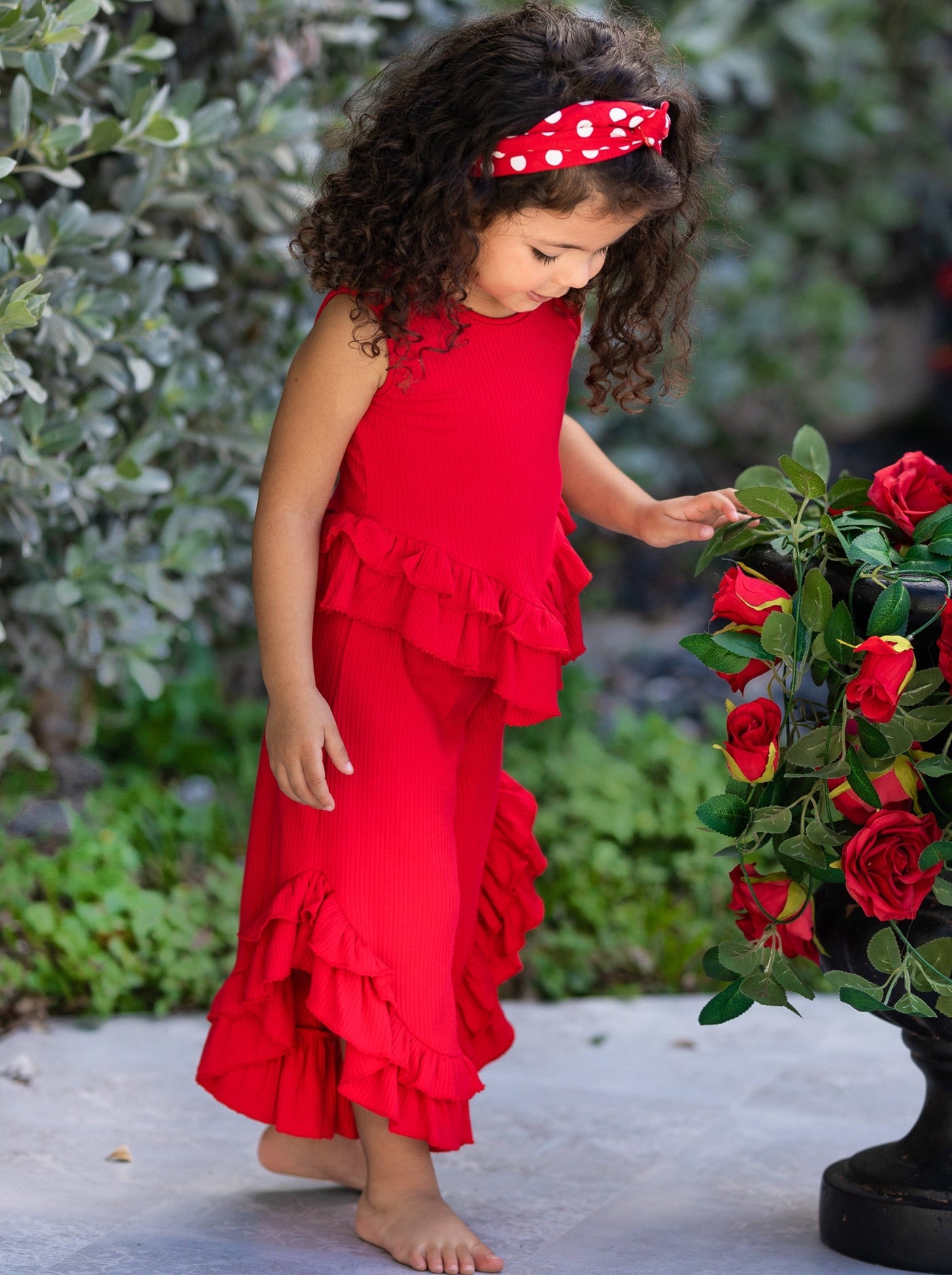 Kids Spring Clothes | Girls Ruffle Hem Top & Matching Palazzo Pants