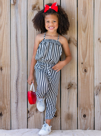 Cute Toddler Outfit | Girls Striped Bubble Top & Drawstring Pants