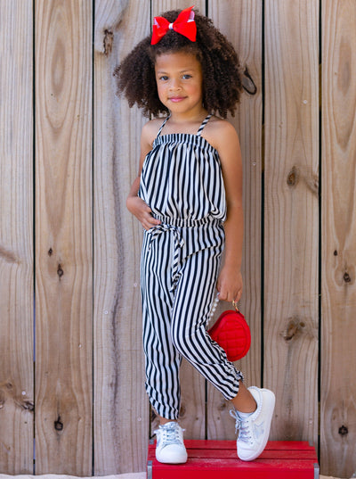 Cute Toddler Outfit | Girls Striped Bubble Top & Drawstring Pants