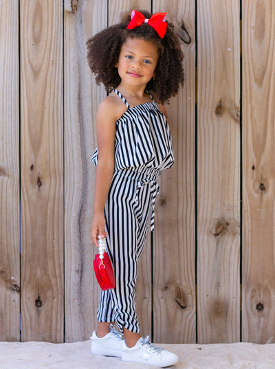 Cute Toddler Outfit | Girls Striped Bubble Top & Drawstring Pants