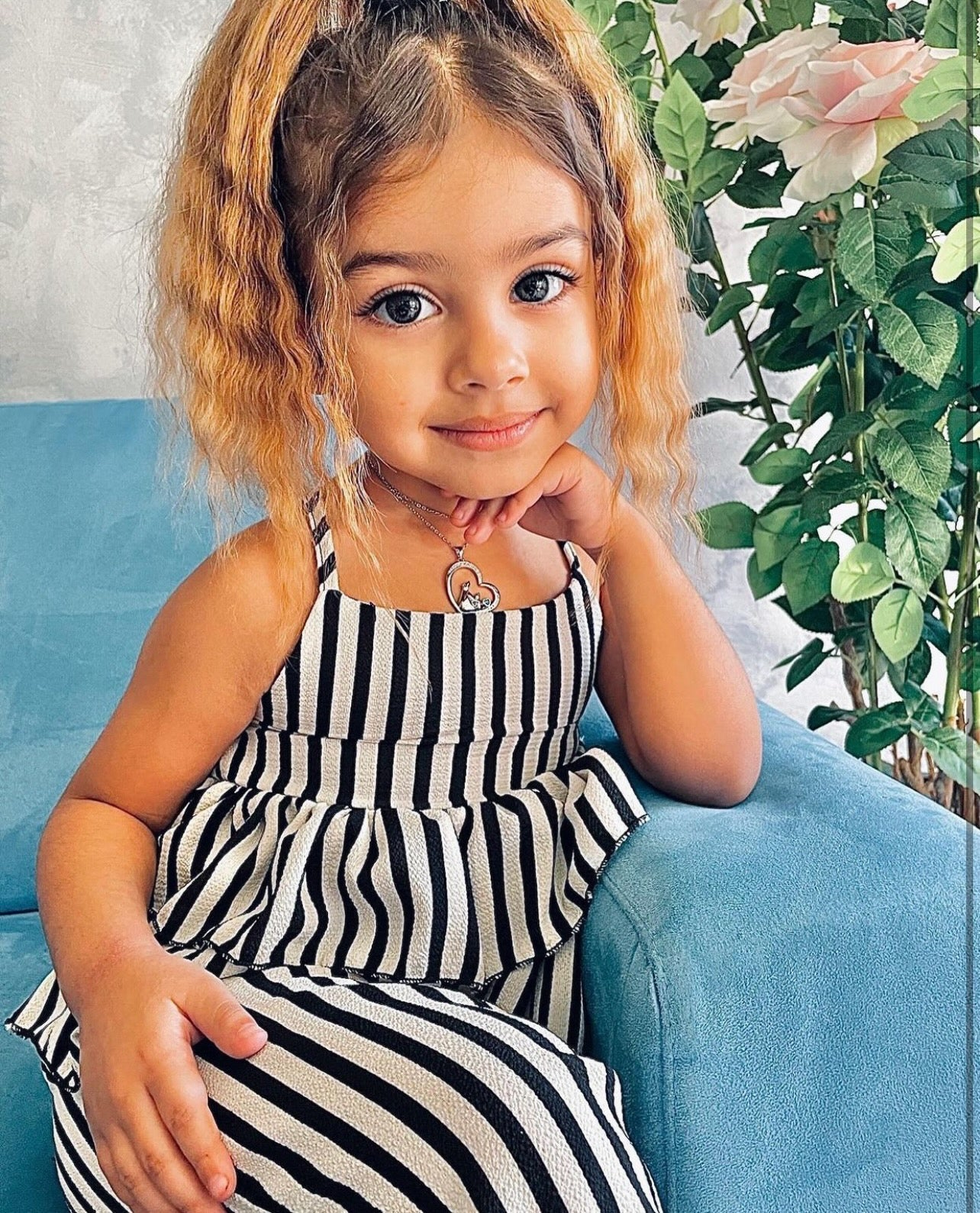 Toddler Spring Outfits | Girls Striped Double Ruffle Top & Pants Set