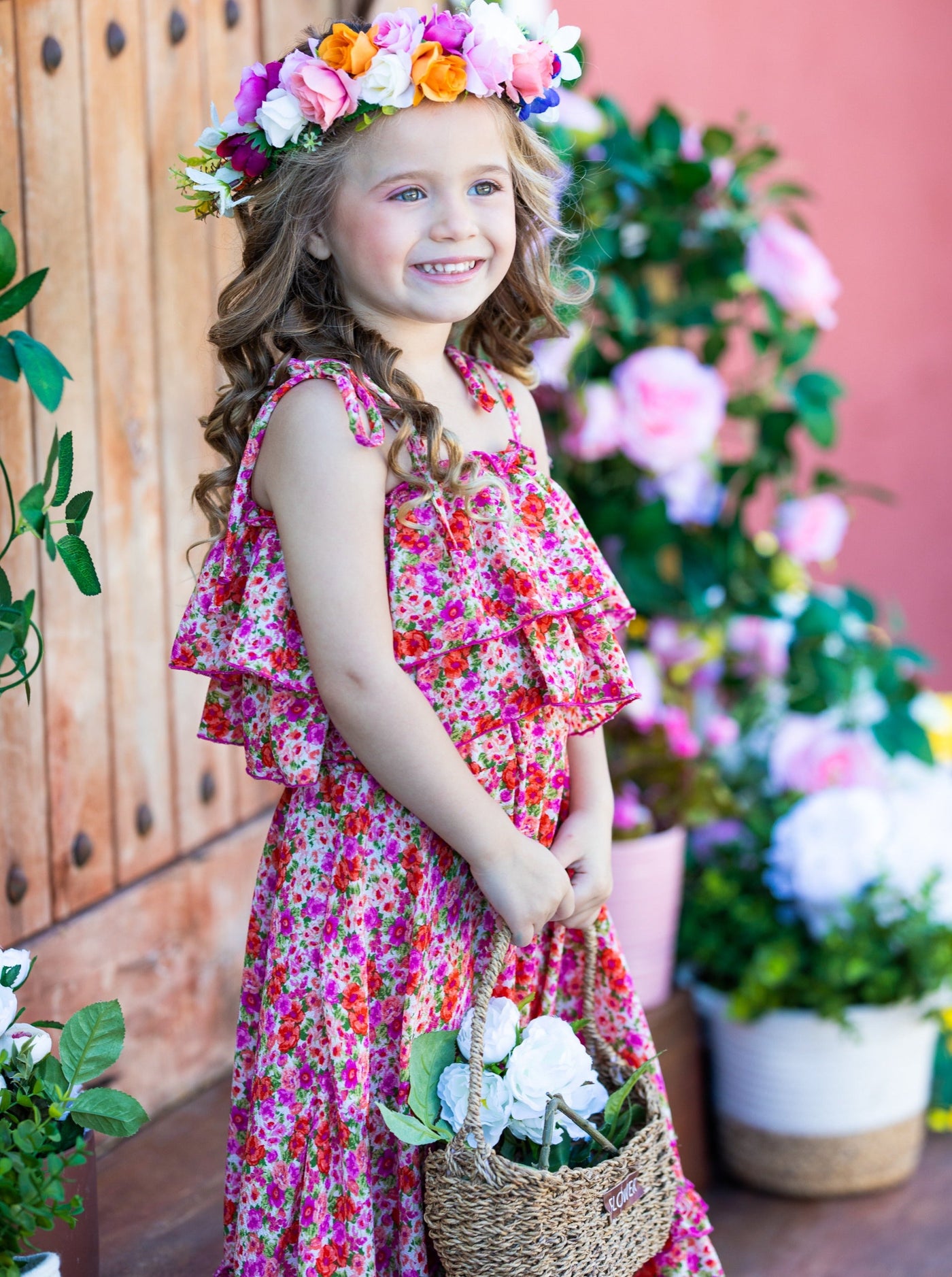 Girls Flower Fairy Ruffle Cami Top and Maxi Skirt Set