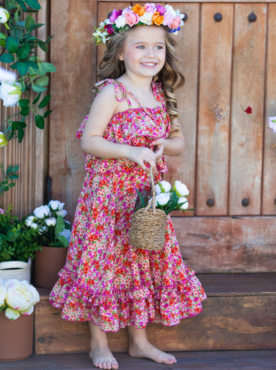 Girls Flower Fairy Ruffle Cami Top and Maxi Skirt Set