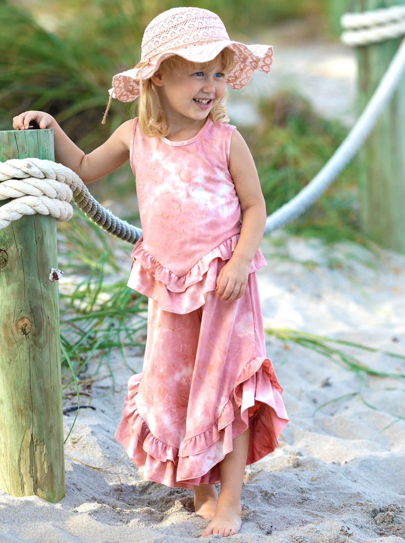 Sweet Possibilities Tie Dye Ruffle Pants Set