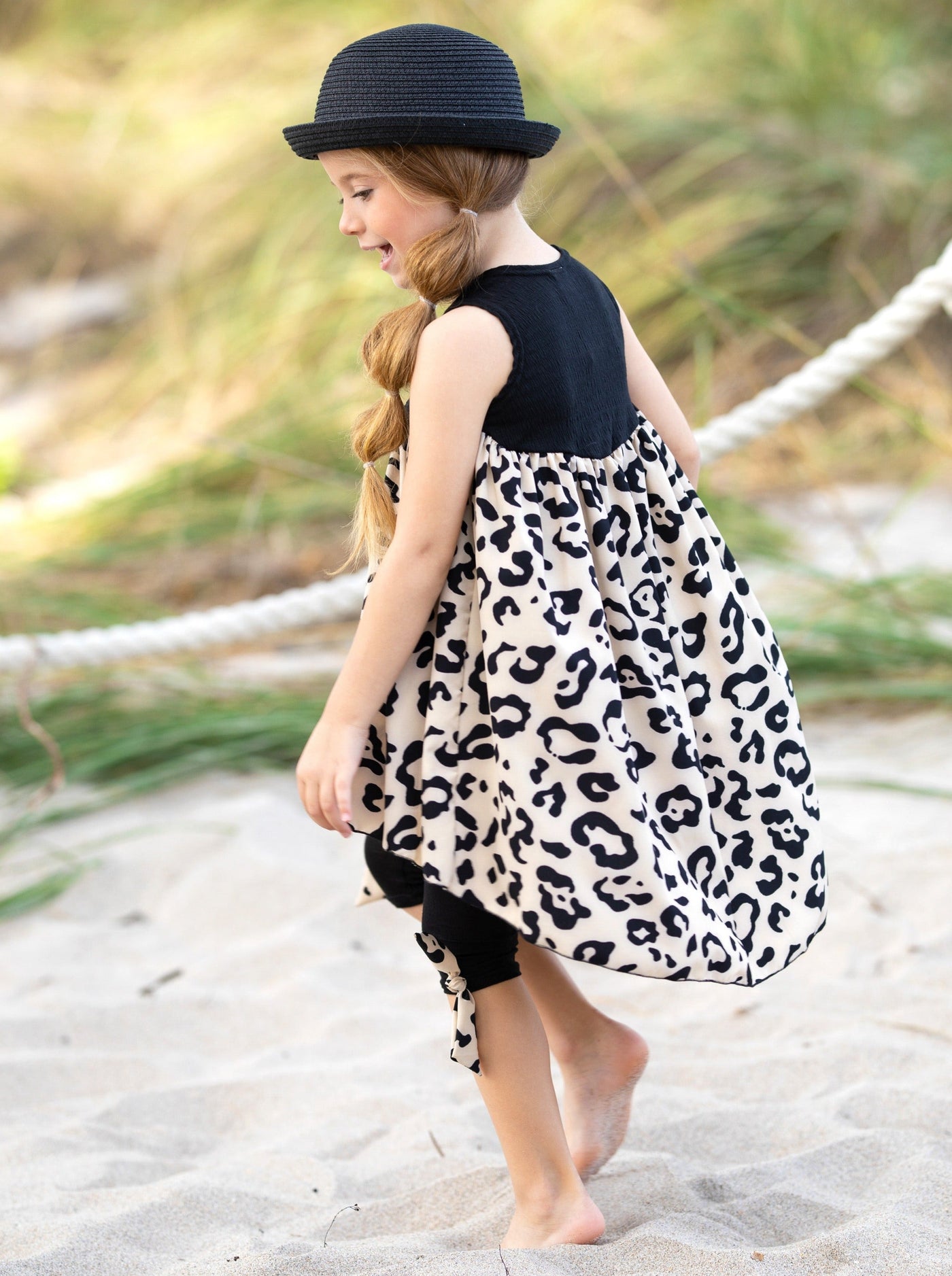 Toddler Spring Outfits | Tank Leopard Print Hi-Lo Tunic & Legging Set