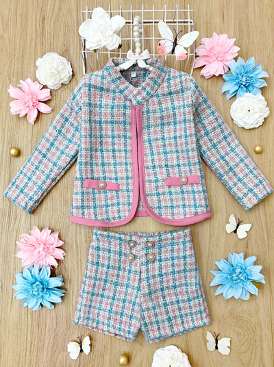 Adored Tweed Matching Blazer & Shorts Set