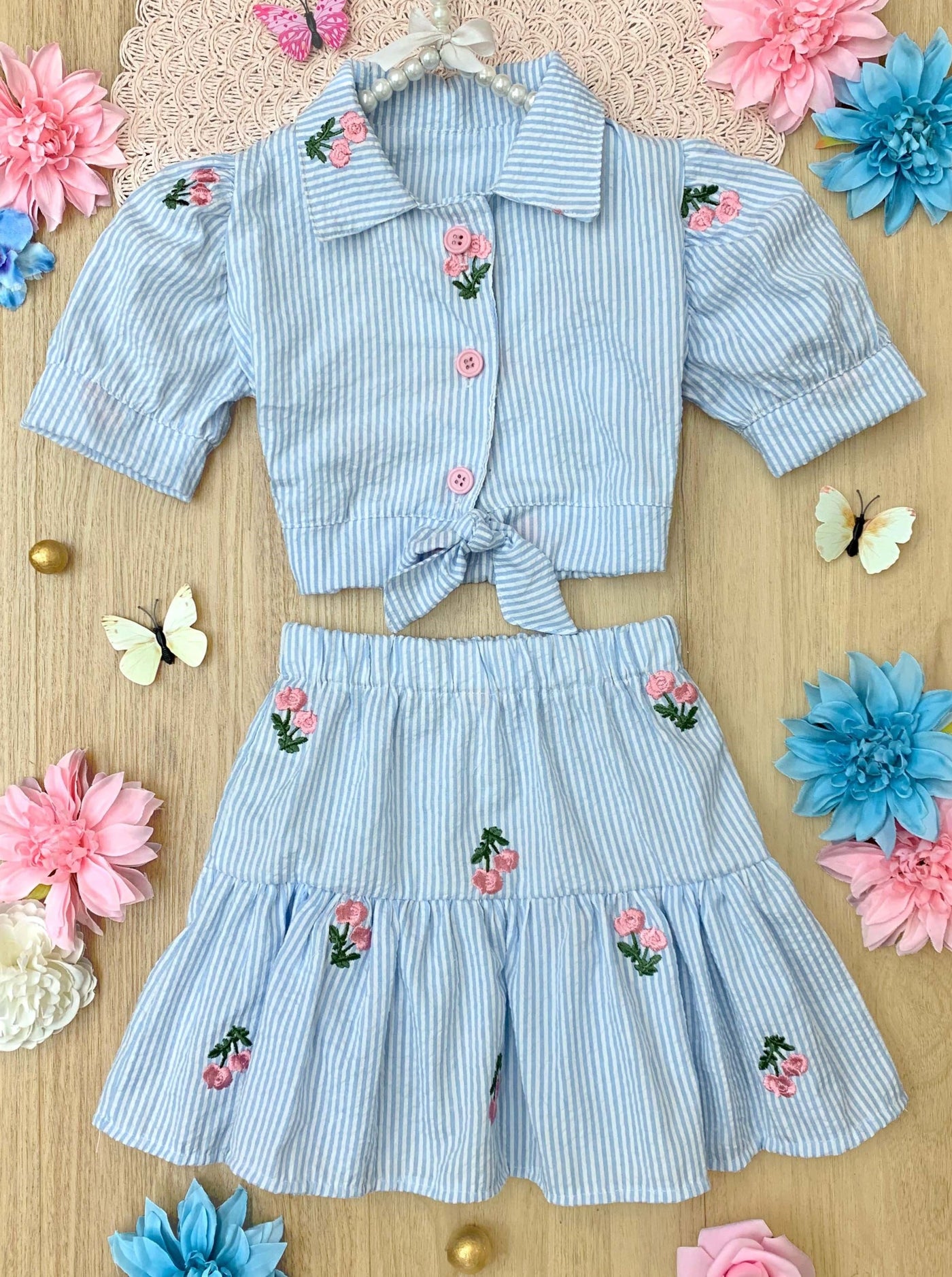 Southern Belle Ruffle Skirt Set - Mia Belle Girls