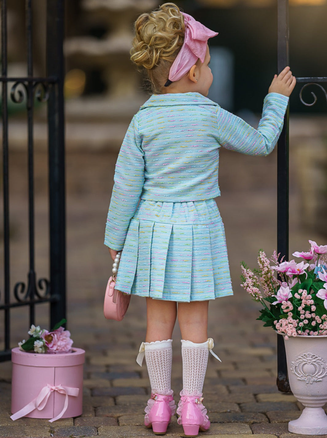 Cute Outfits For Girls | Tweed Matching Blazer & Pleated Skirt Set