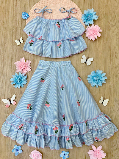 Southern Belle Ruffle Maxi Skirt Set - Mia Belle Girls