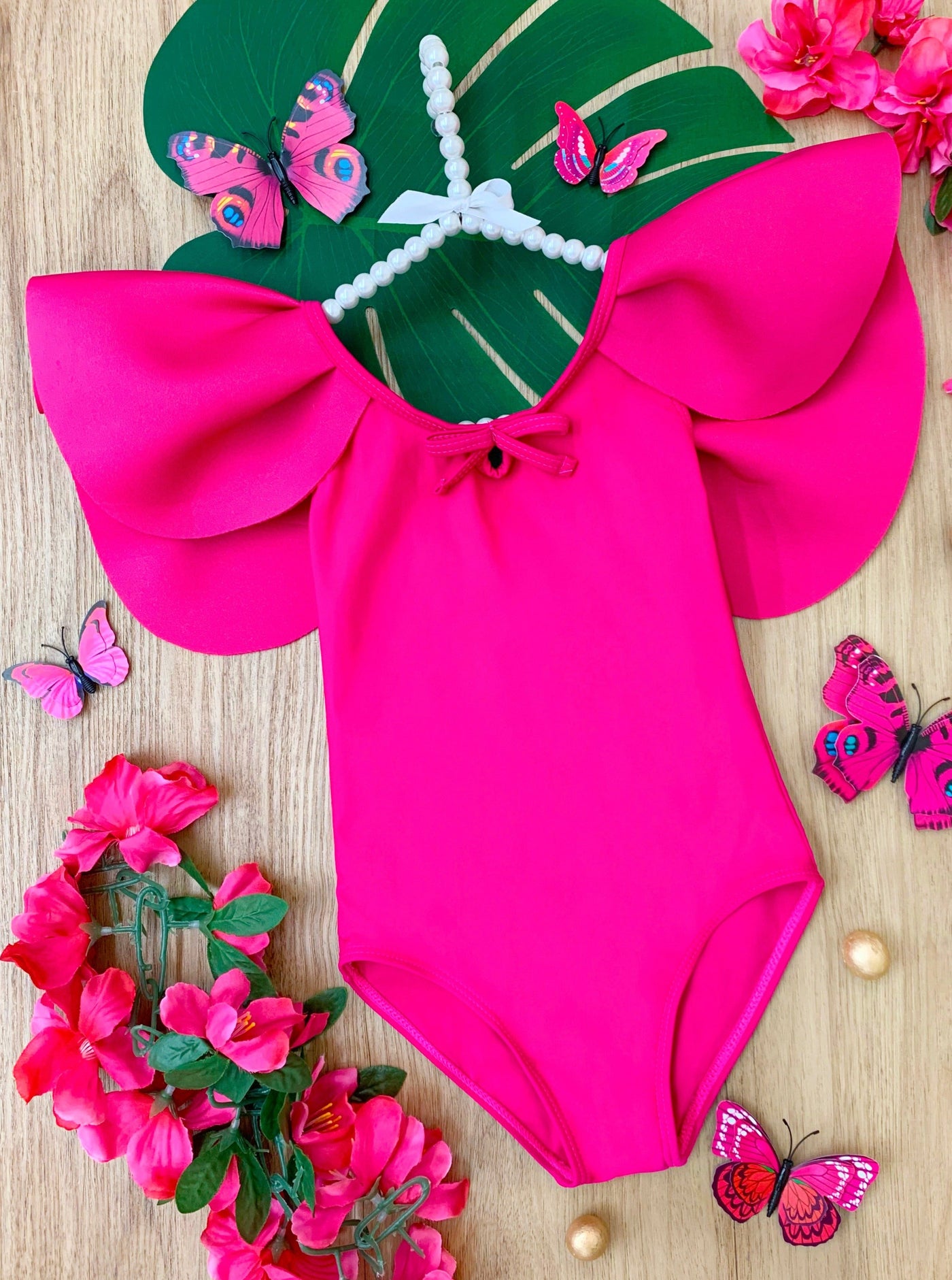 Girls Swimwear | Flouce Shoulder One Piece Swimsuit | Mia Belle GirlsGirls Swimwear | Flouce Shoulder One Piece Swimsuit | Mia Belle Girls