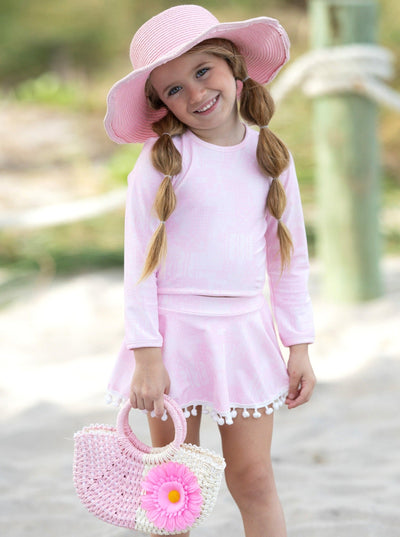 Cute Toddler Swimwear | Girls Paisley Print Skort Two Piece Swimsuit