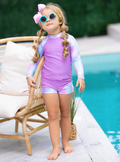 Undercover Mermaid Rash Guard Two Piece Swimsuit