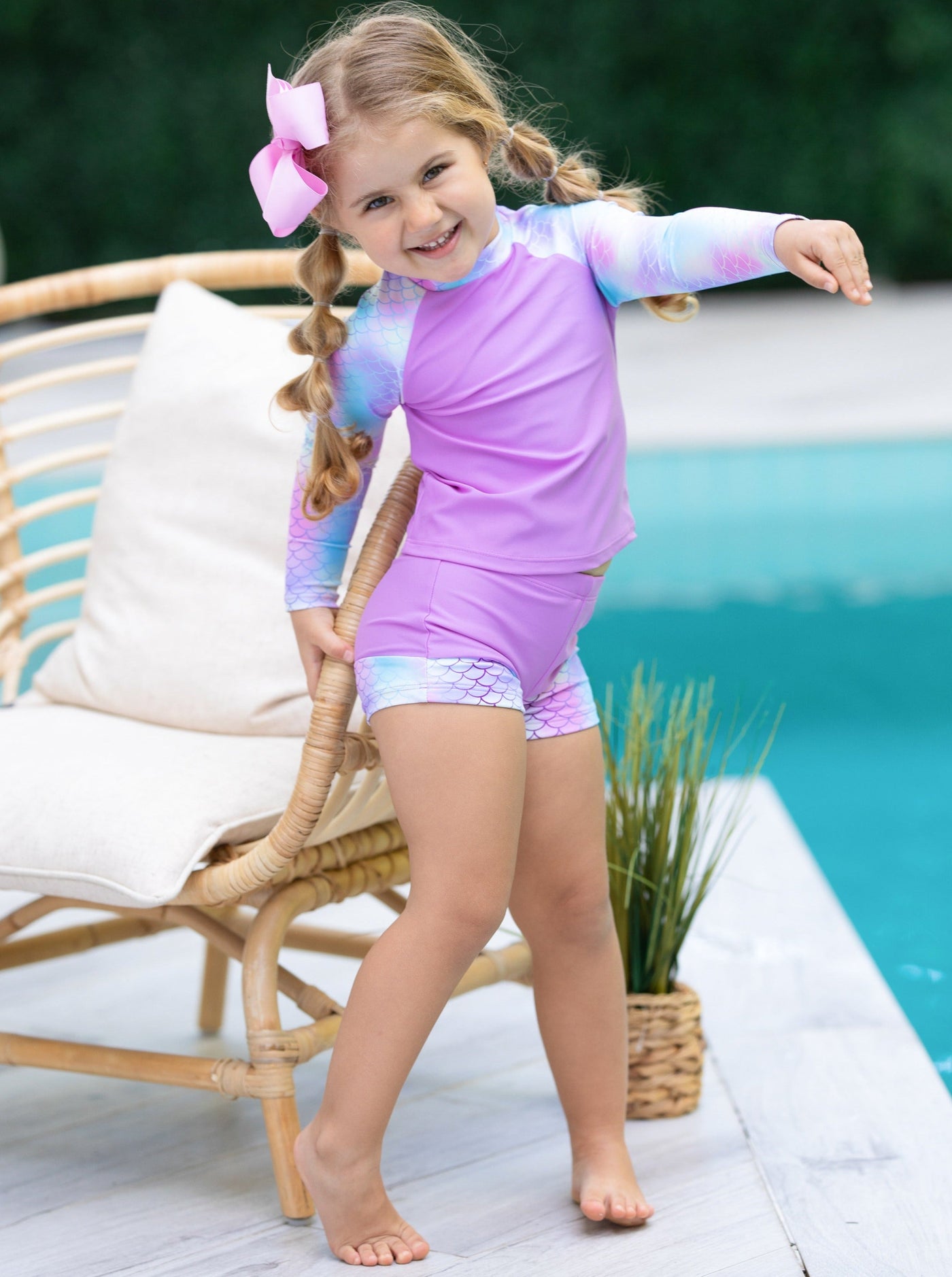 Undercover Mermaid Rash Guard Two Piece Swimsuit