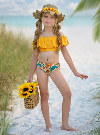 Warm Like The Sun Off The Shoulder Two Piece Swimsuit