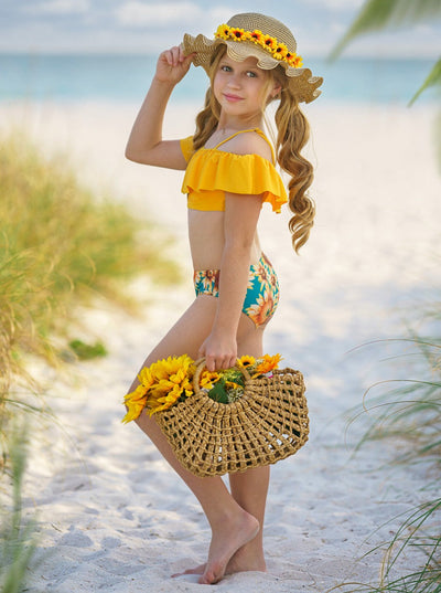 Warm Like The Sun Off The Shoulder Two Piece Swimsuit