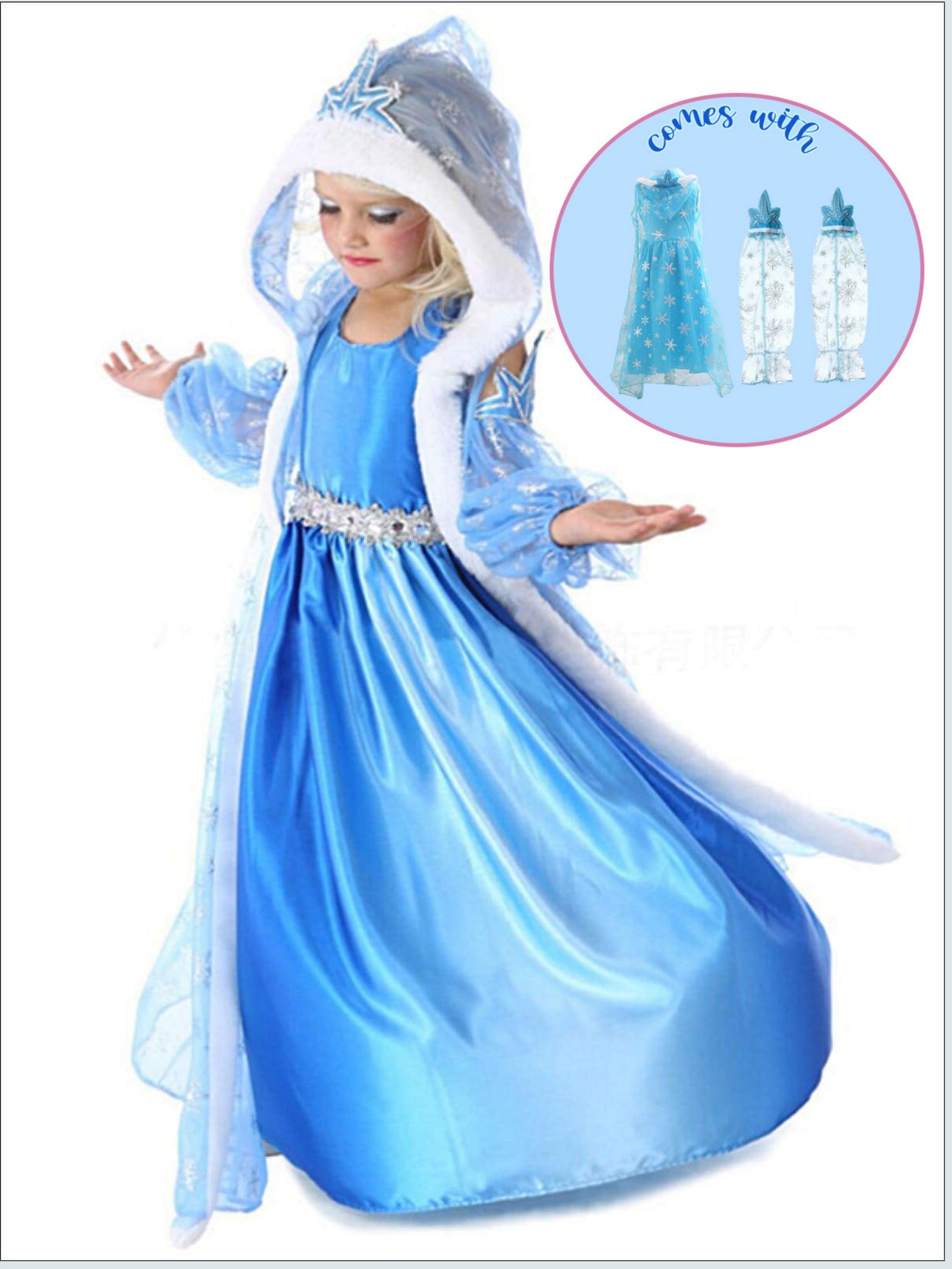 Halloween Costumes | Frozen Inspired Dress & Hood | Mia Belle Girls