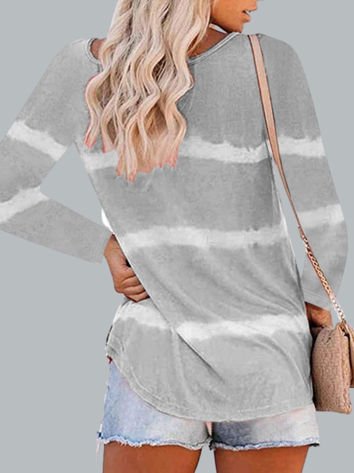 Women's Tie Dye Diva Striped Long Sleeve Top
