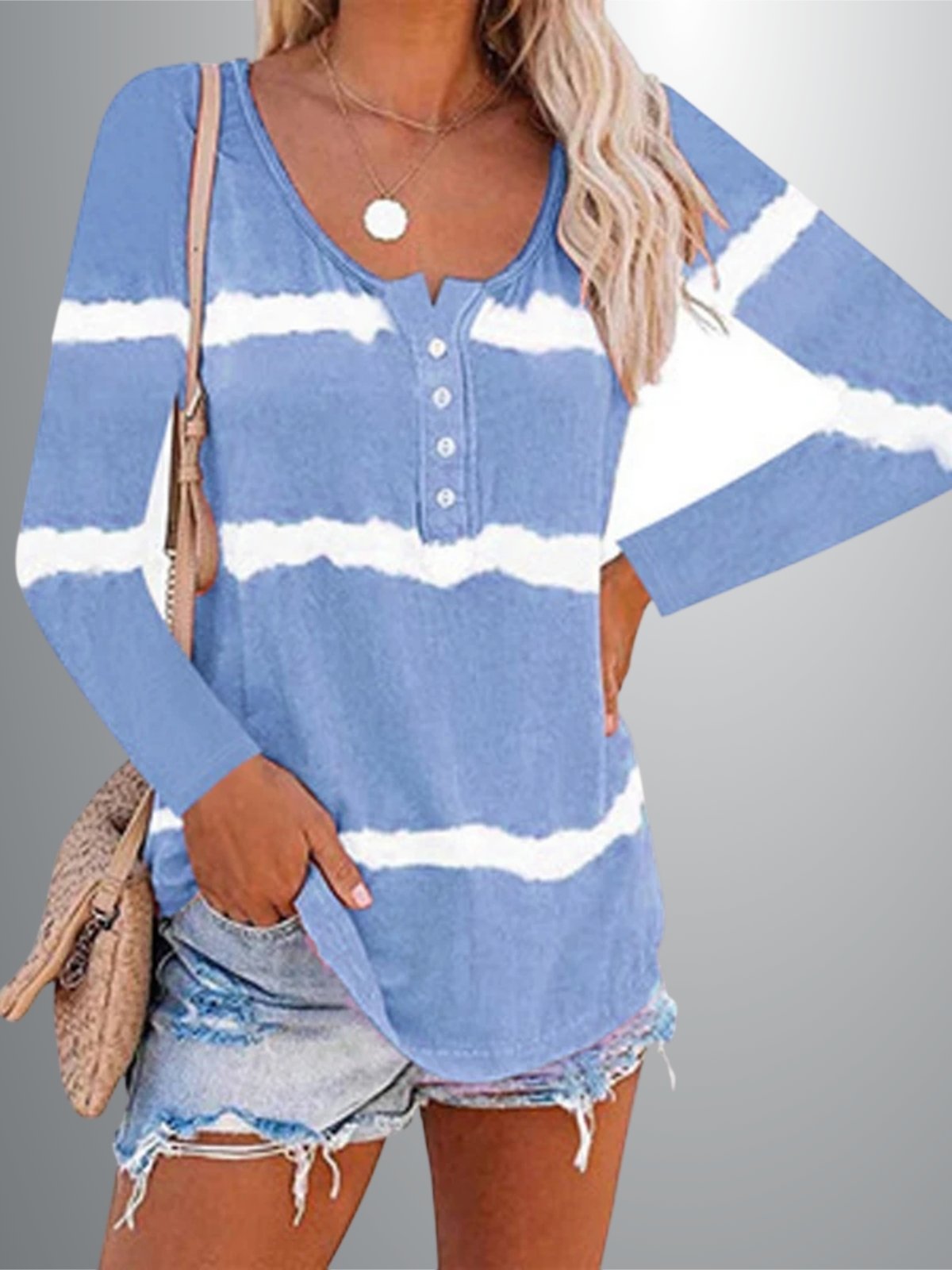 Women's Tie Dye Diva Striped Long Sleeve Top