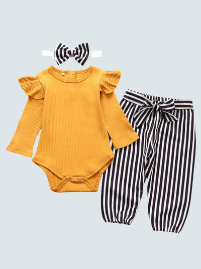 Baby Zebra in the Fall Onesie with Pants and Matching Headbands
