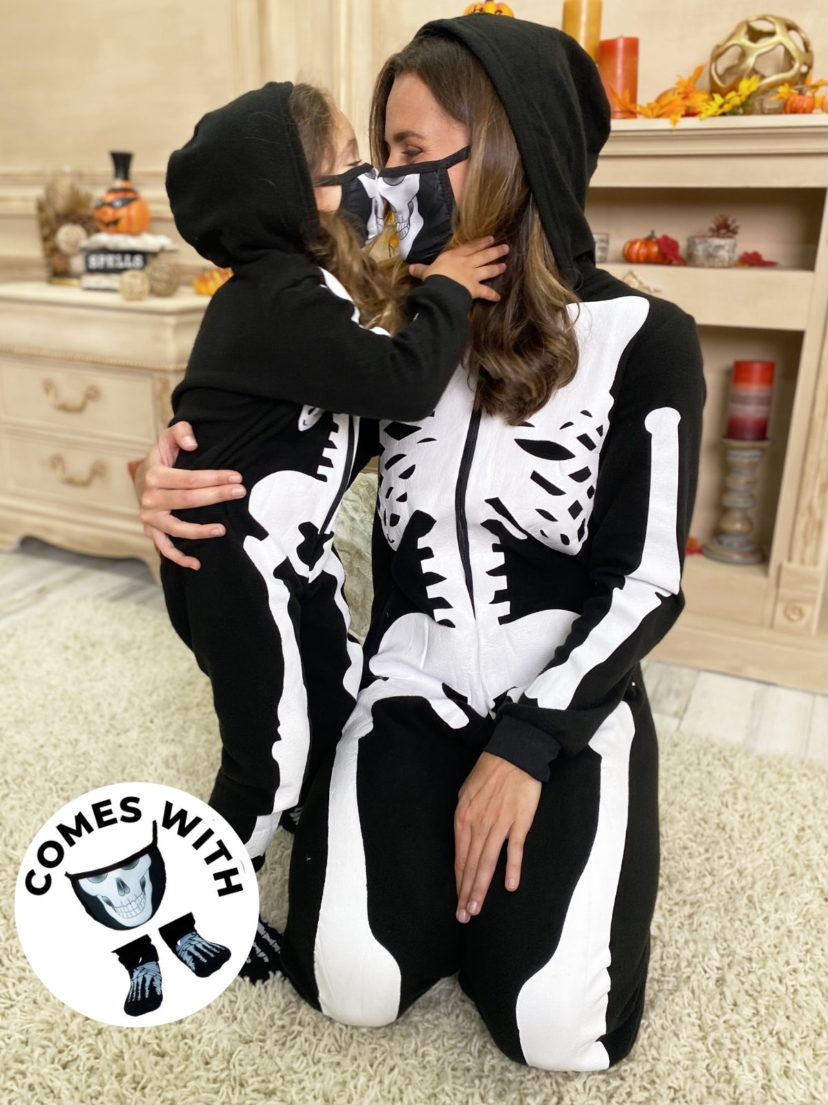 Family Halloween Costumes | Hoodie Onesie Pajama Set | Mia Belle Girls