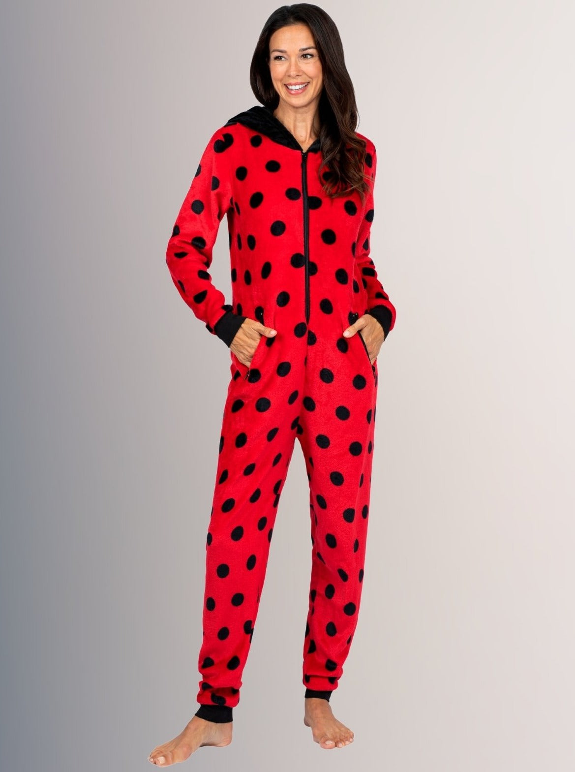 Mommy & Me | Halloween Ladybug Hoodie Onesie Pajamas | Mia Belle Girls