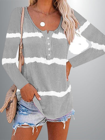 Women's Tie Dye Diva Striped Long Sleeve Top