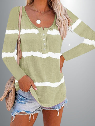 Women's Tie Dye Diva Striped Long Sleeve Top