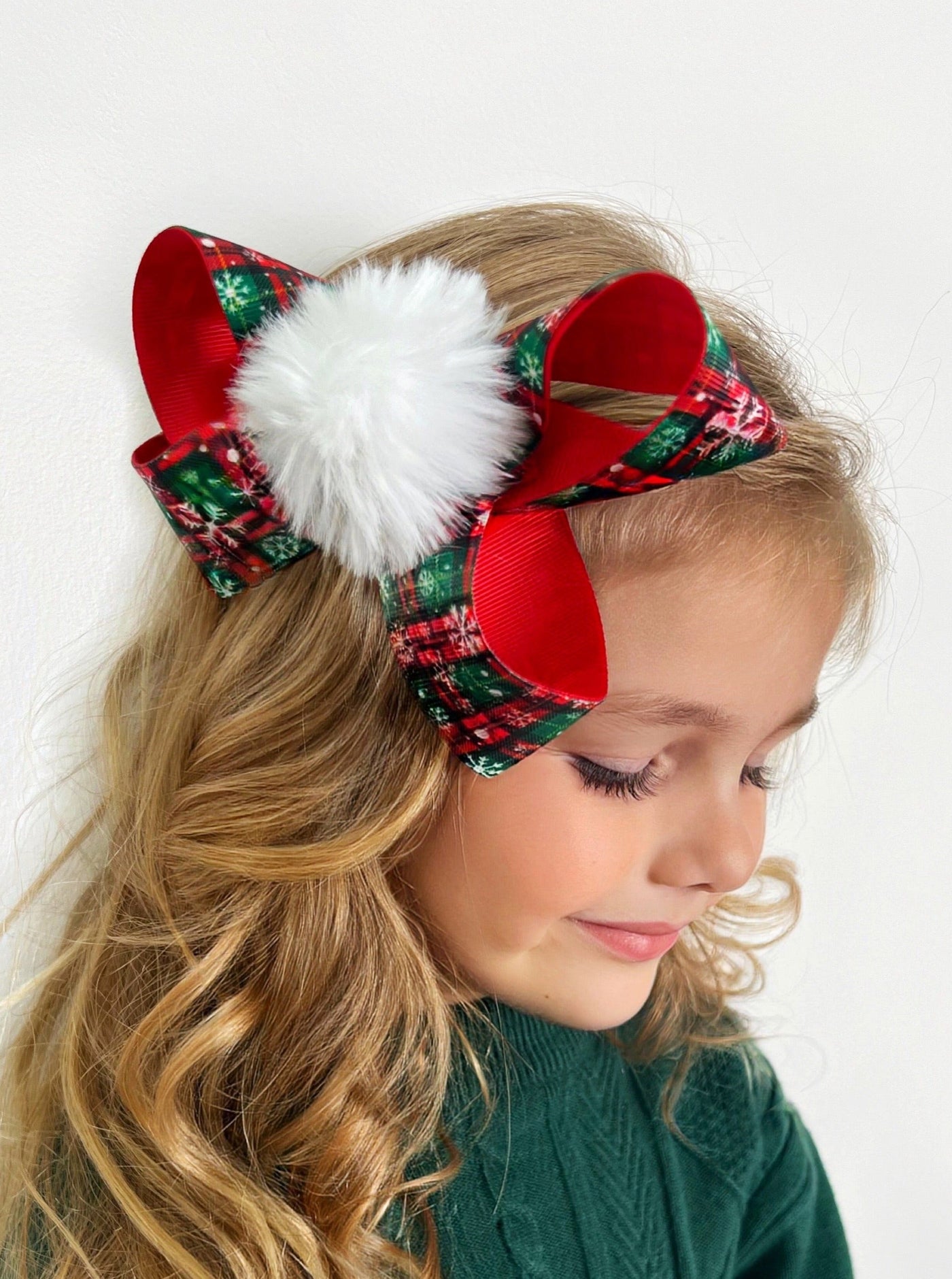 Kids Christmas Accessories | Girls Holiday Present Topper Hair Bow