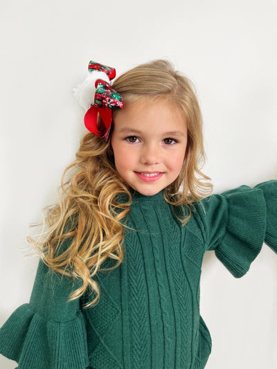 Kids Christmas Accessories | Girls Holiday Present Topper Hair Bow