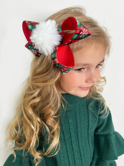 Kids Christmas Accessories | Girls Holiday Present Topper Hair Bow