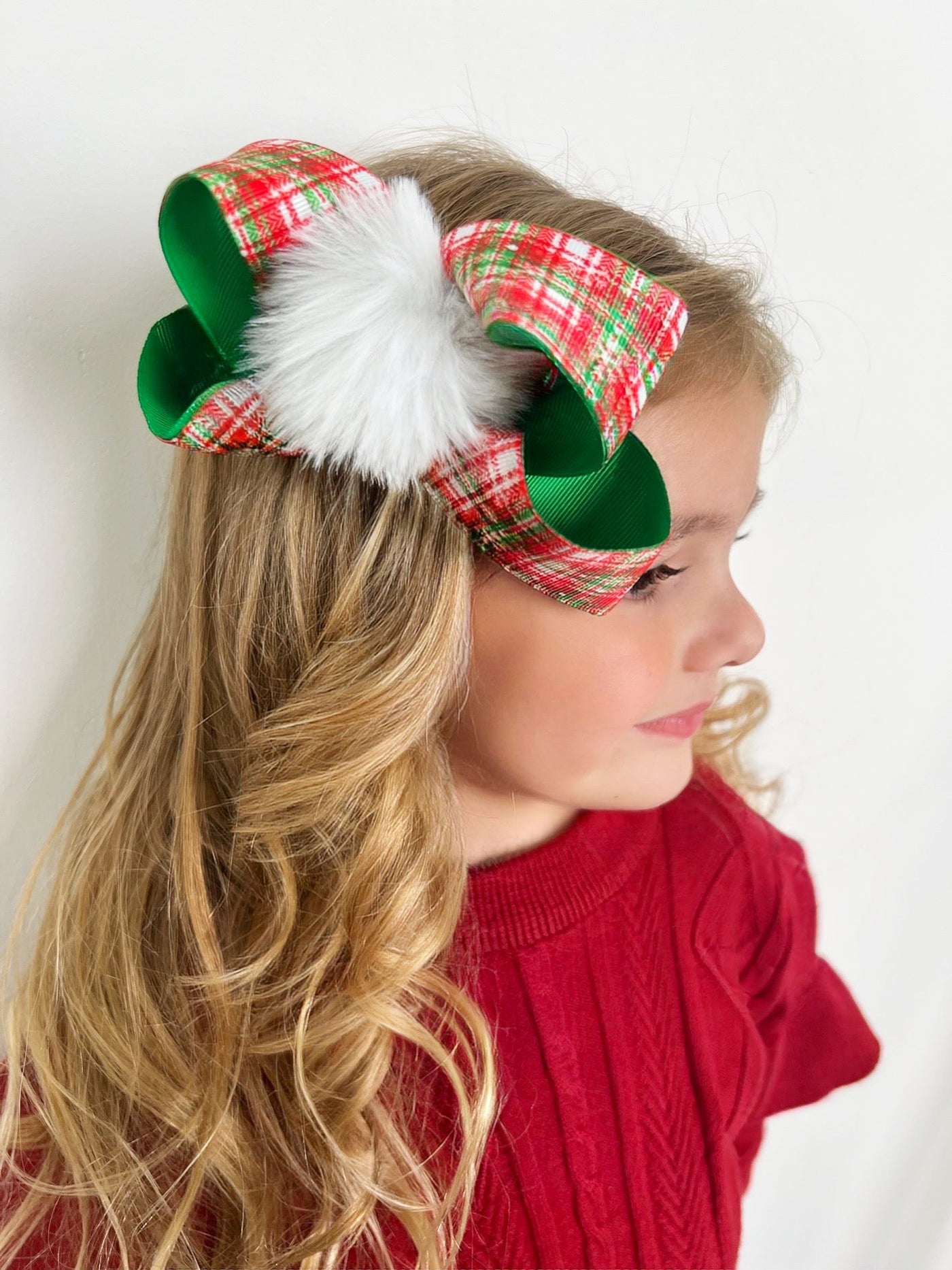 Kids Christmas Accessories | Girls Holiday Present Topper Hair Bow