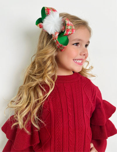 Kids Christmas Accessories | Girls Holiday Present Topper Hair Bow