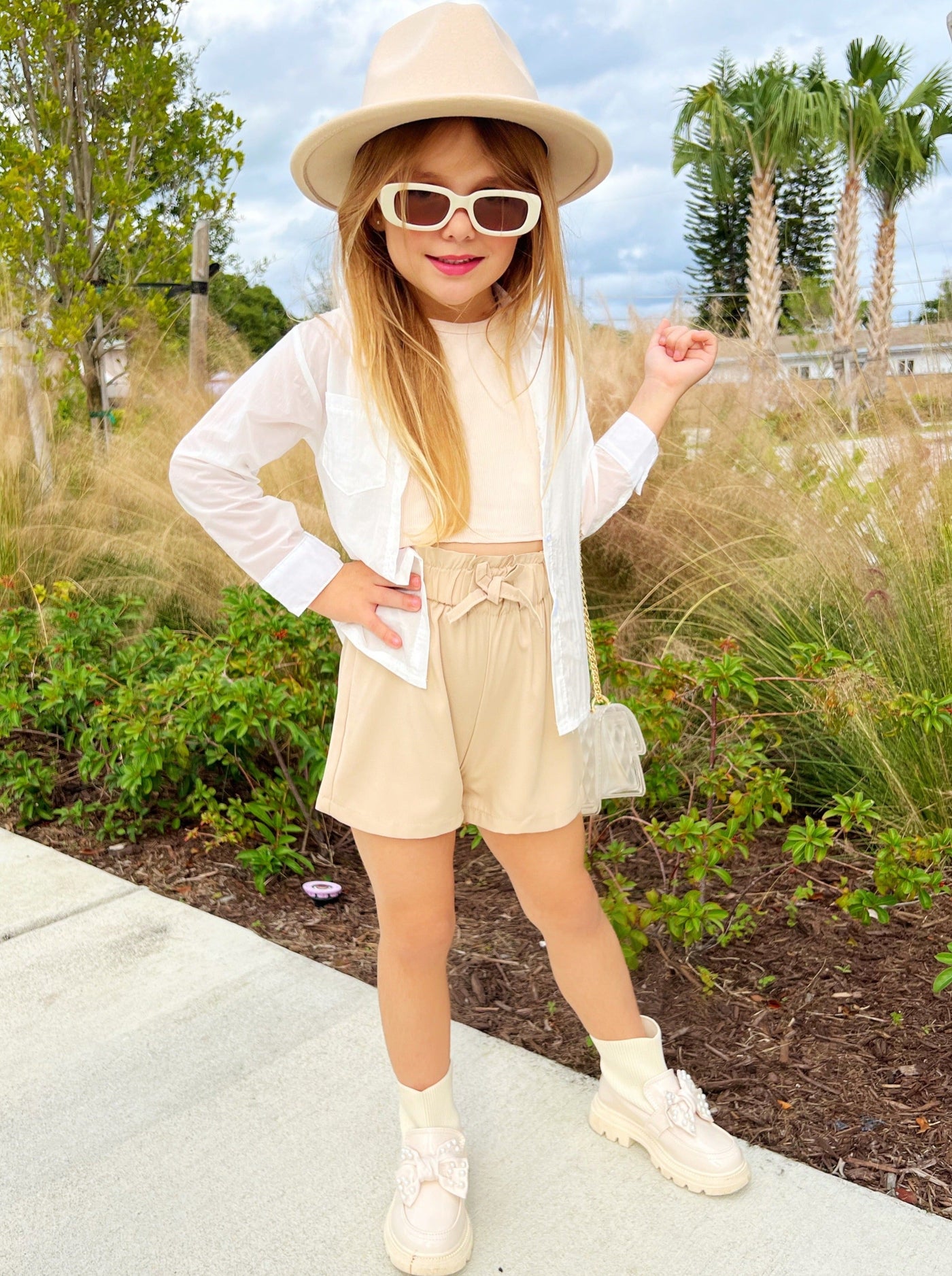 Toddler Clothing Sale | Girls Tank Top, Shirt & Paperbag Shorts Set