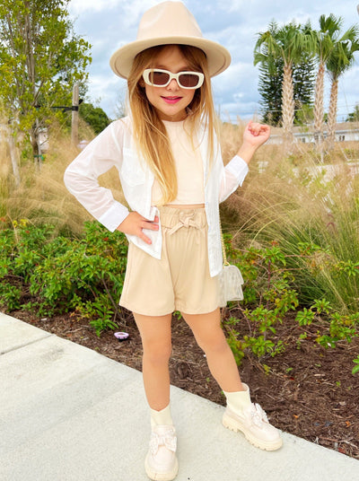 Toddler Clothing Sale | Girls Tank Top, Shirt & Paperbag Shorts Set