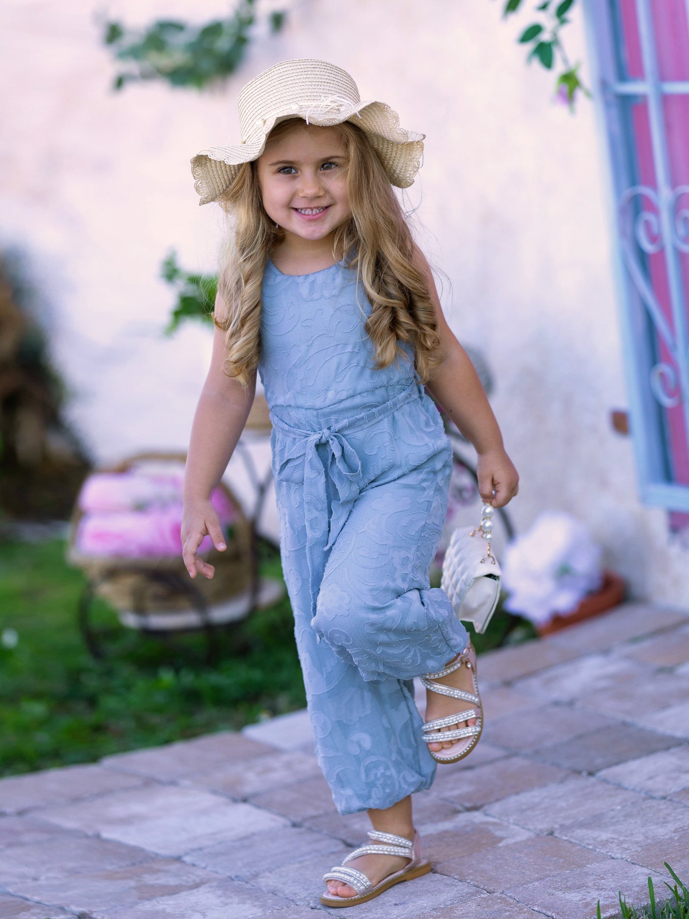 Toddler Spring Clothes | Girls Sleeveless Paisley Drawstring Jumpsuit