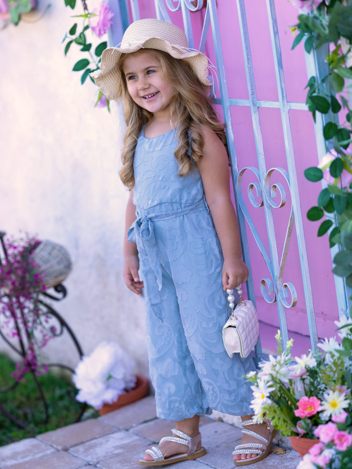Toddler Spring Clothes | Girls Sleeveless Paisley Drawstring Jumpsuit