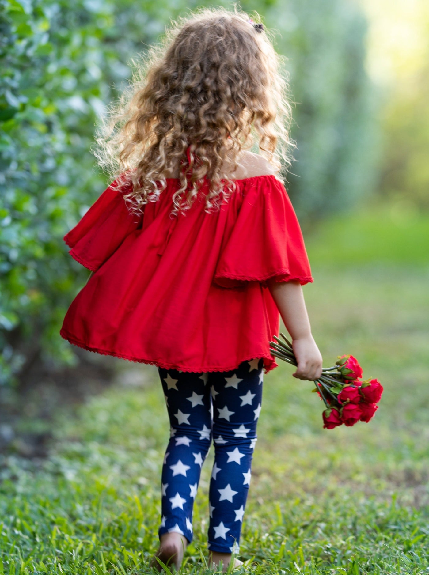 Cute Toddler Outfit | Girls Lace Halter Neck Tunic & Star Leggings Set