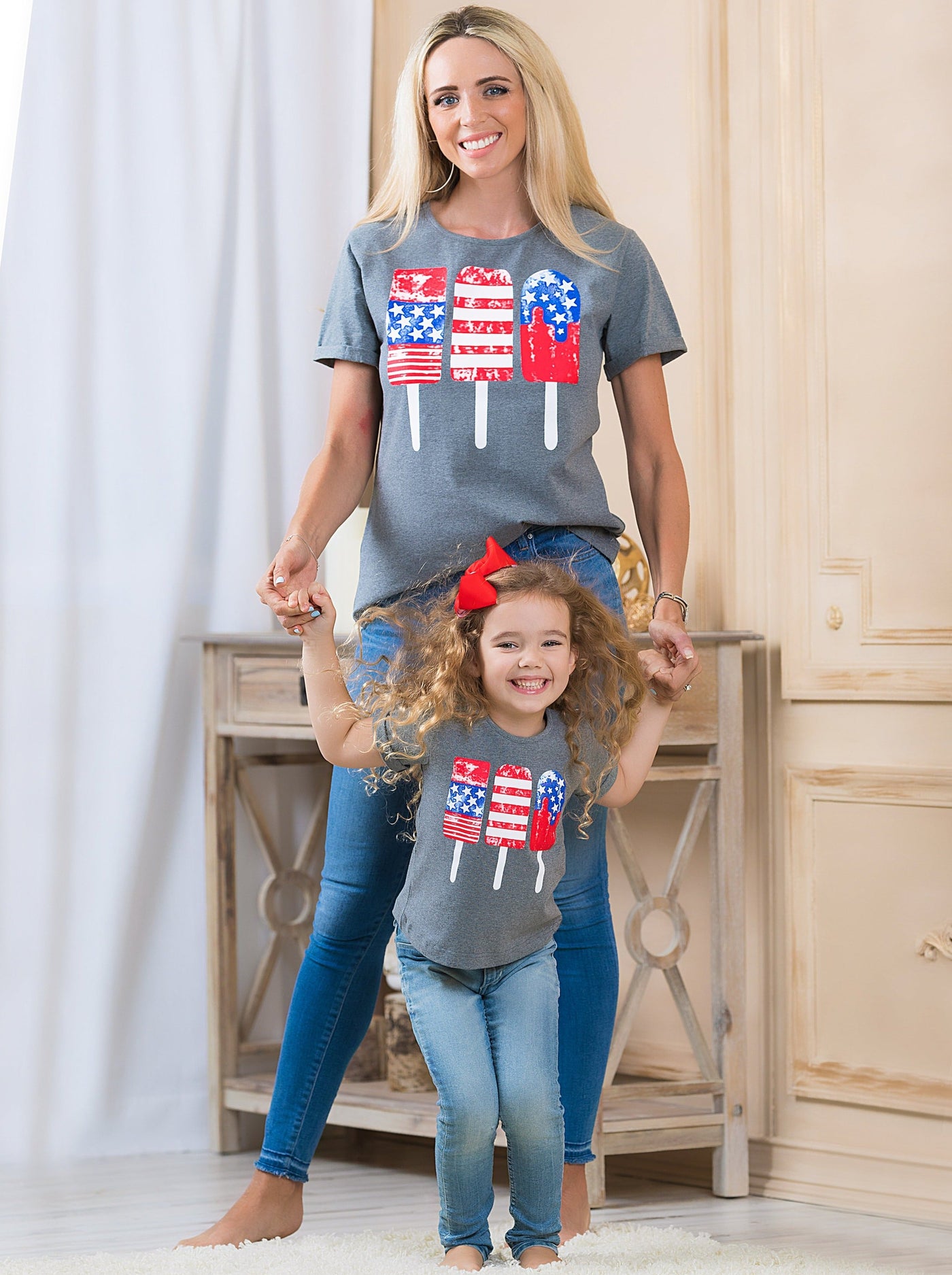 Mommy & Me 4th Of July Tops | American Flag Popsicle Matching T-Shirts